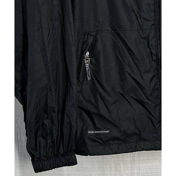 SUN MOUNTAIN Men XL Waterproof Golf Jacket Black Full Zip Lightweight Pockets - Picture 6 of 8